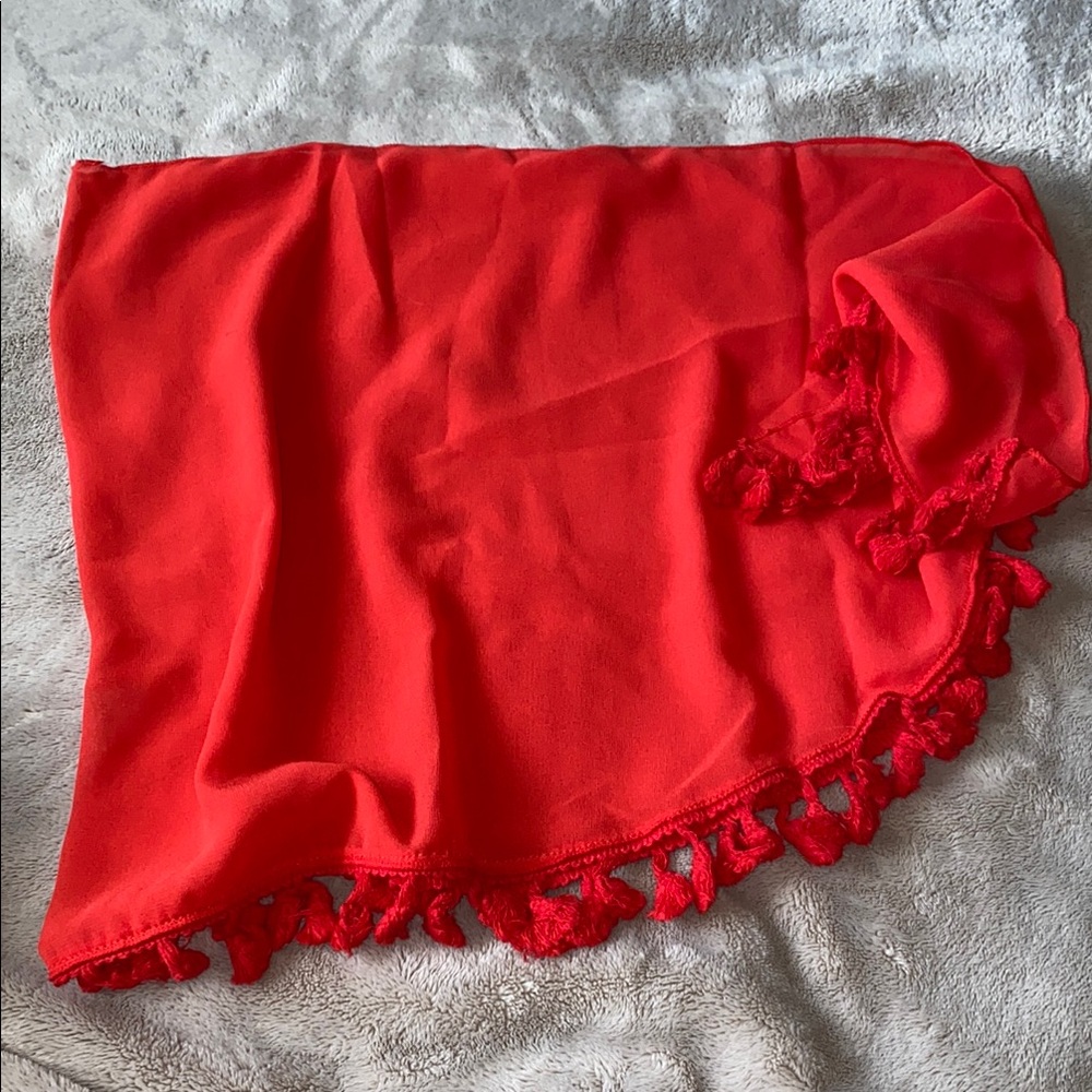 Vibrant Red cover up skirt
